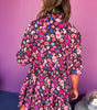 Robe à Imprimé Abstrait Col en V pour Femmes