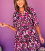 Robe à Imprimé Abstrait Col en V pour Femmes