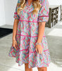 Robe à Volants Abstraite pour Femmes