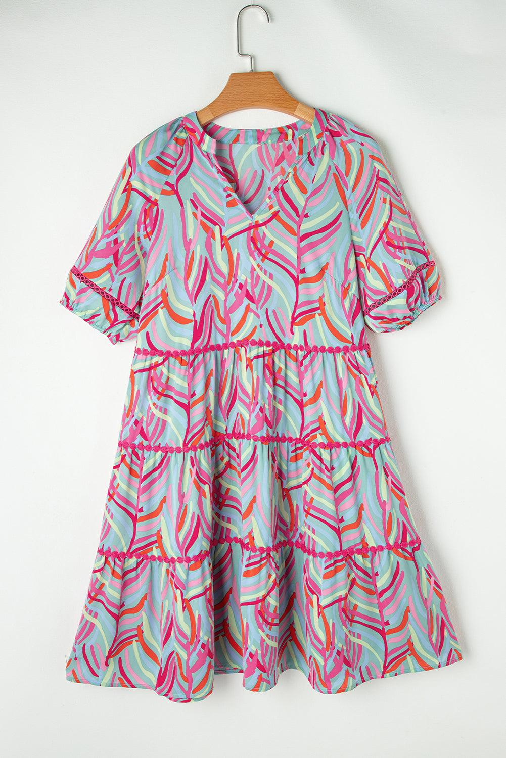 Robe à Volants Abstraite pour Femmes