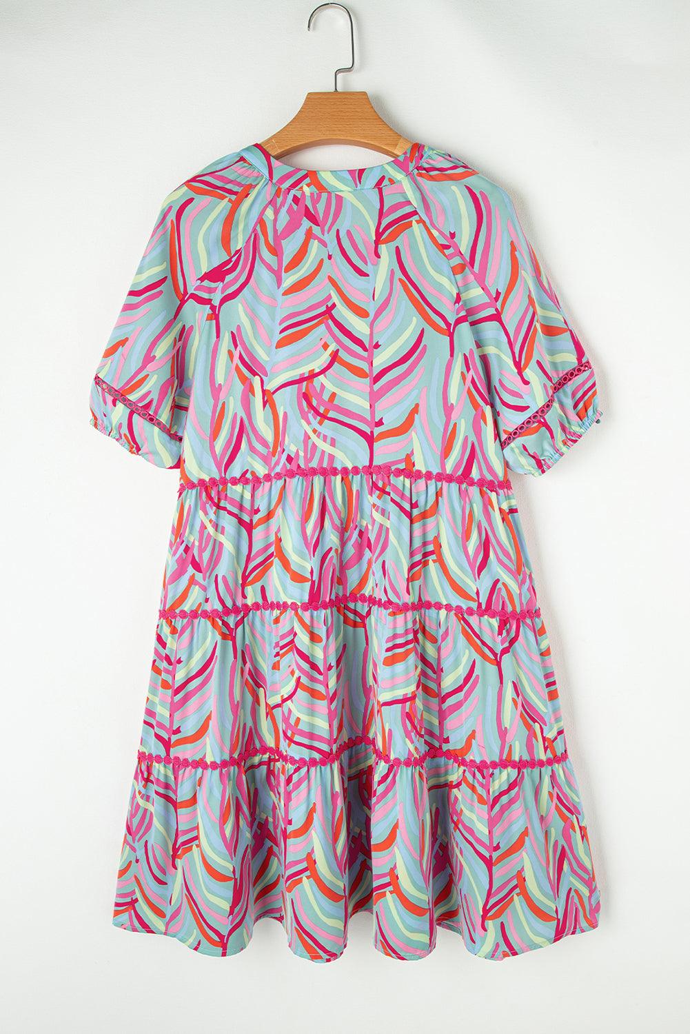Robe à Volants Abstraite pour Femmes