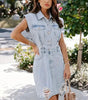Robe en Denim Lavée pour Femmes