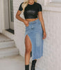 Jupe Midi Asymétrique Frangée pour Femmes