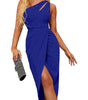 Robe Asymétrique Épaule Dégagée pour Femmes