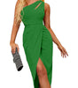Robe Asymétrique Épaule Dégagée pour Femmes