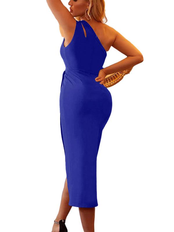 Robe Asymétrique Épaule Dégagée pour Femmes