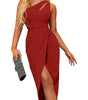 Robe Asymétrique Épaule Dégagée pour Femmes