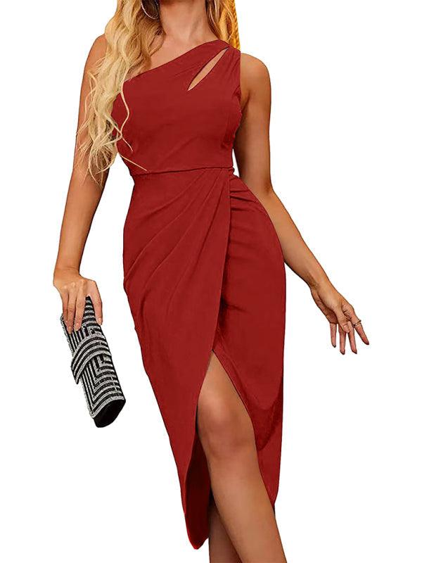 Robe Asymétrique Épaule Dégagée pour Femmes