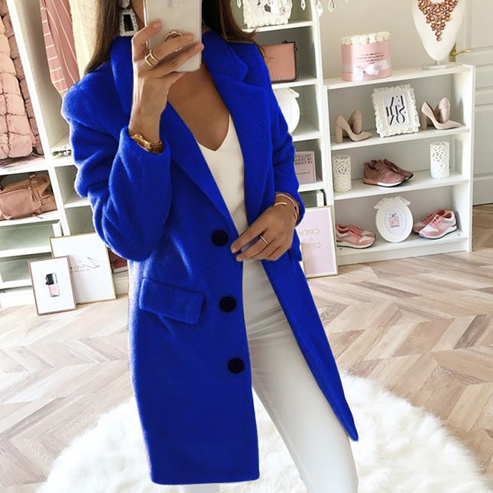 Manteau Long Type Blazer Élégant pour Femmes