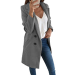 Manteau Long Type Blazer Élégant pour Femmes