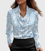 Blouse Satin à Manches Longues pour Femmes
