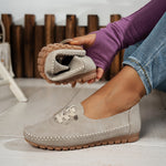 Mocassin Confort à Lacets Décoratifs en Similicuir pour Femme