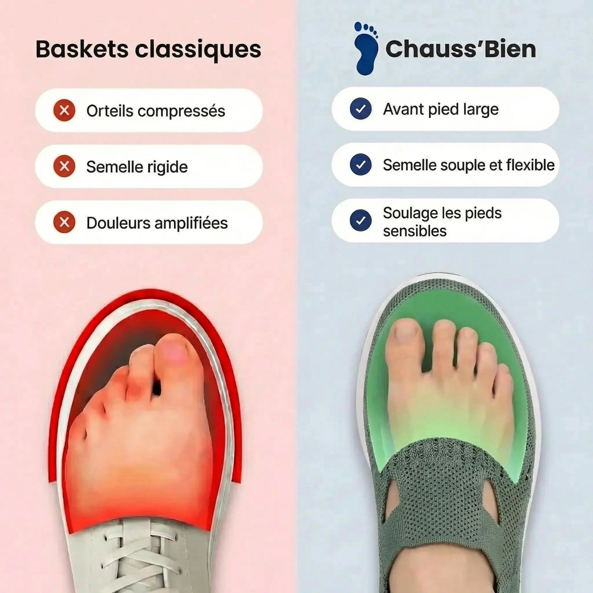 Basket Confortable et Légère Sans Lacets en Maille pour Femme - Emilia Lane
