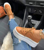 Basket Plateforme à Semelle Épaisse en Simili Cuir pour Femme - Emilia Lane