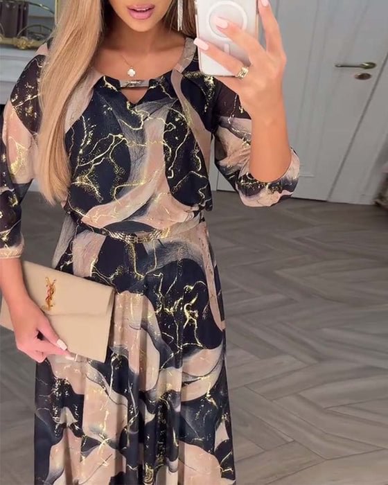 Robe longue imprimée pour femmes