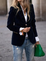 Blazer Féminin Élégant Boutons Dorés pour Femmes