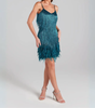 Mini Dress with Feathers and Sequins for Women