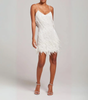 Mini Dress with Feathers and Sequins for Women