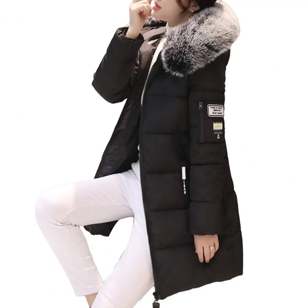 Elegant Long Coat with Hood in Faux Fur for Women