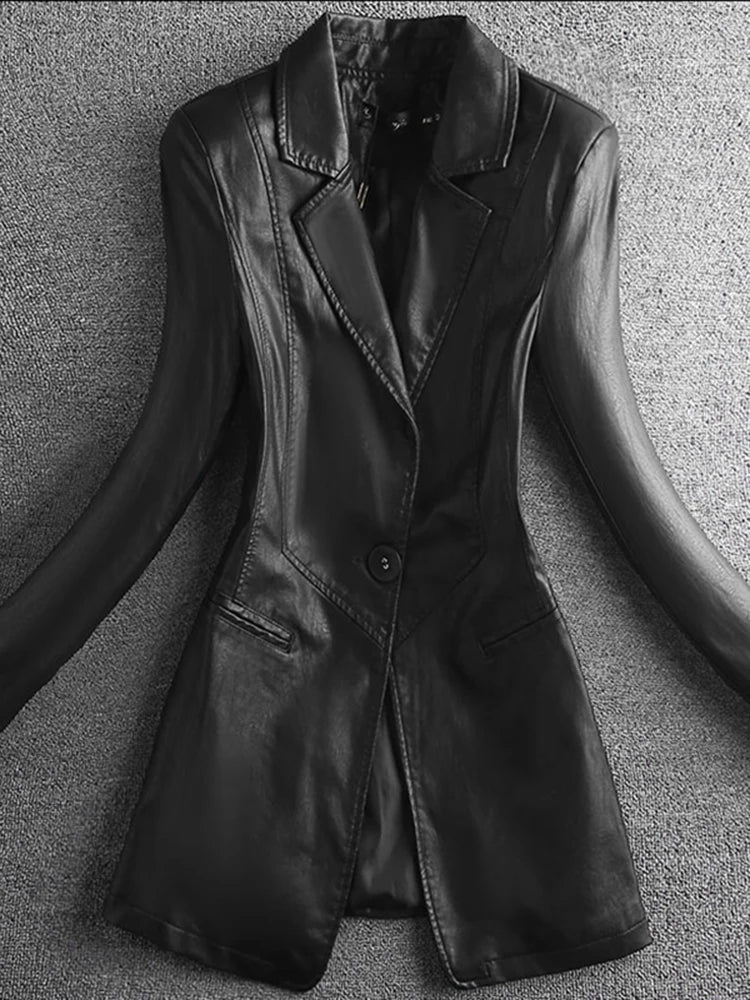 Blazer en Cuir Élégant pour Femme - Emilia Lane