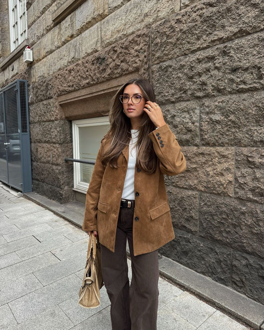 Blazer Femme coupe droite avec revers crantés - Emilia Lane