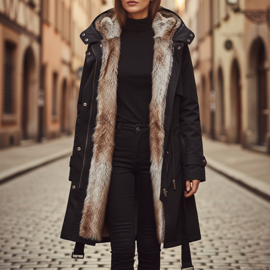 Parka Femme Hivernale avec Doublure en Fausse Fourrure pour Femmes