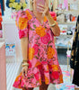 Robe Mini Fleurie avec Volants pour Femmes