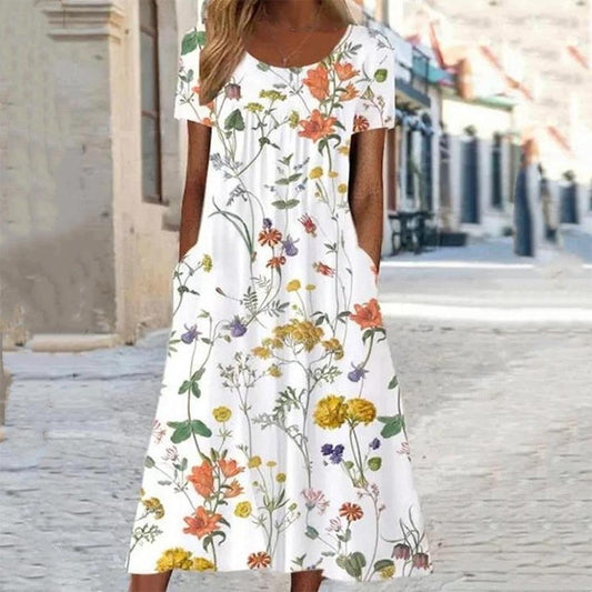 Robe Fleurie Découpe Flatteuse pour Femmes