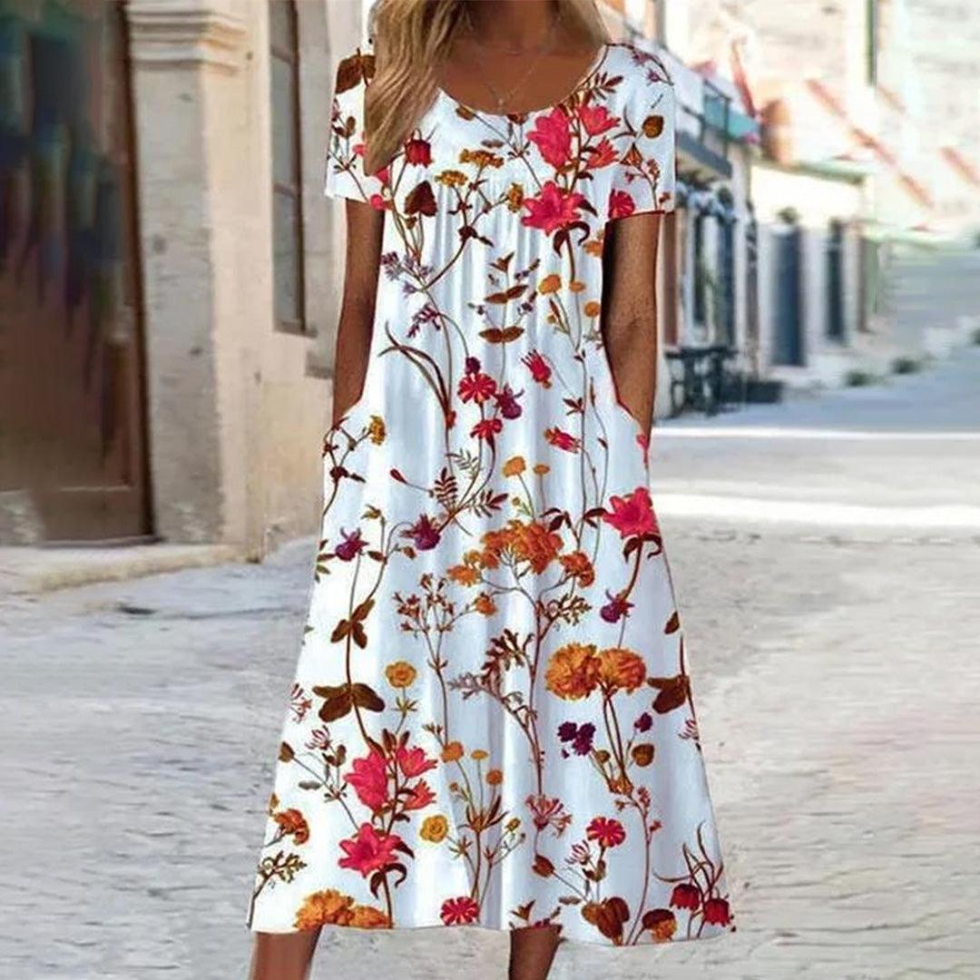 Robe Fleurie Découpe Flatteuse pour Femmes