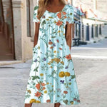 Robe Fleurie Découpe Flatteuse pour Femmes