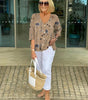 Blouse à Col V Imprimé Floral pour Femme | Idéale pour le Quotidien - Emilia Lane