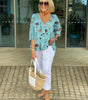 Blouse à Col V Imprimé Floral pour Femme | Idéale pour le Quotidien - Emilia Lane