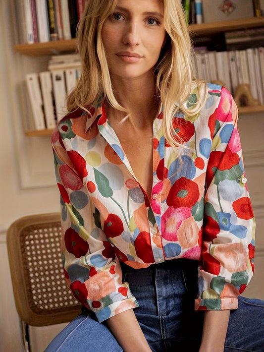 Blouse à Manches Longues Imprimée Fleurie pour Femmes - Emilia Lane