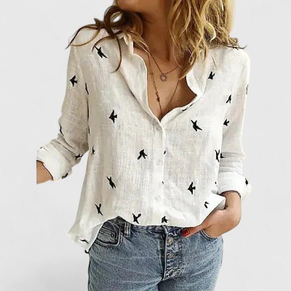 Blouse Longue en Lin et Coton à Boutons pour Femme | Idéale pour le Quotidien - Emilia Lane