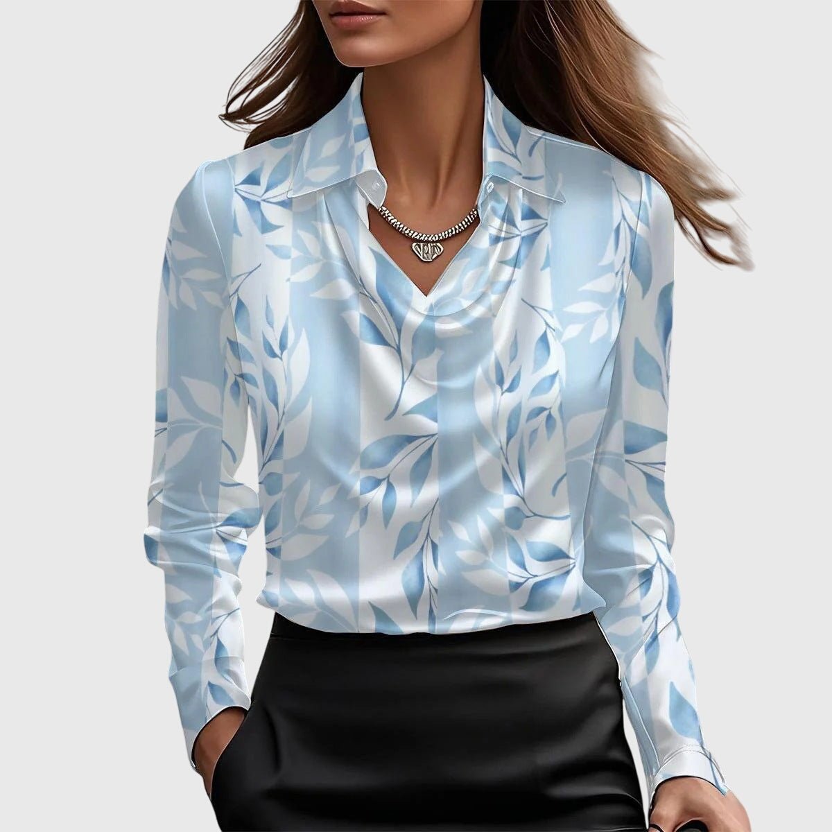 Blouse Satin à Manches Longues pour Femmes - Emilia Lane