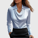 Blouse Satin à Manches Longues pour Femmes - Emilia Lane