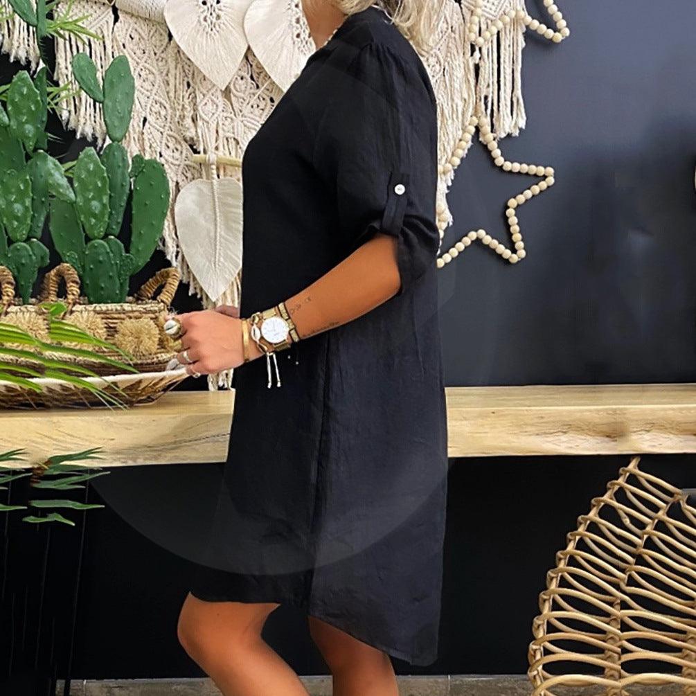 Robe Chemise Unie pour Femmes