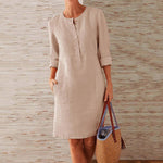 Robe Chemise Unie pour Femmes