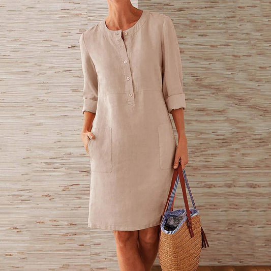 Robe Chemise Unie pour Femmes
