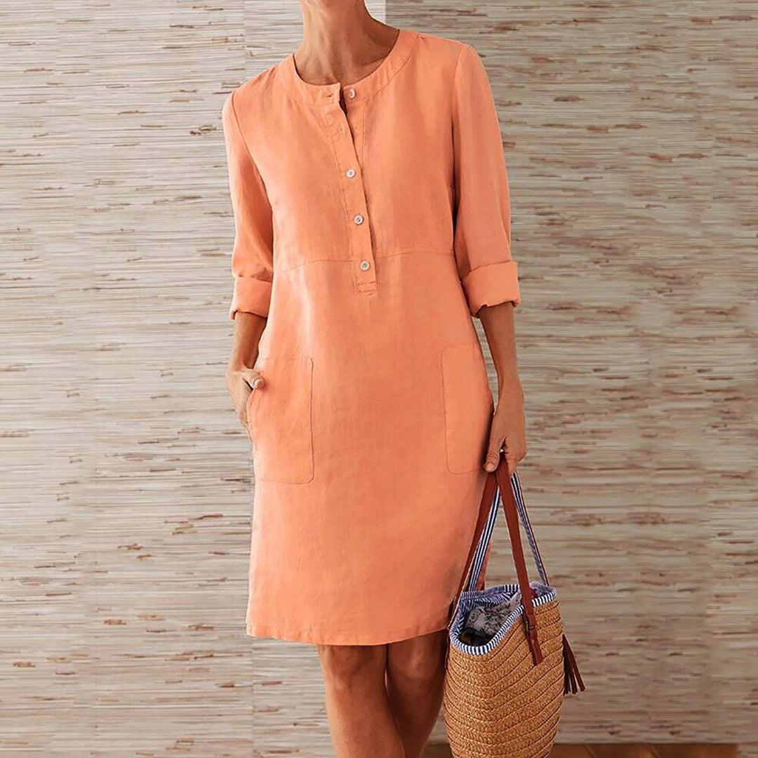 Robe Chemise Unie pour Femmes
