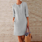 Robe Chemise Unie pour Femmes