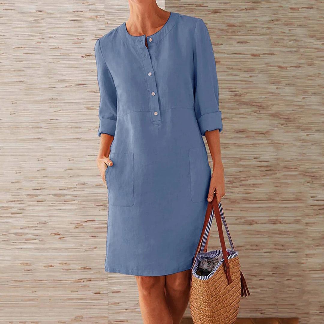 Robe Chemise Unie pour Femmes