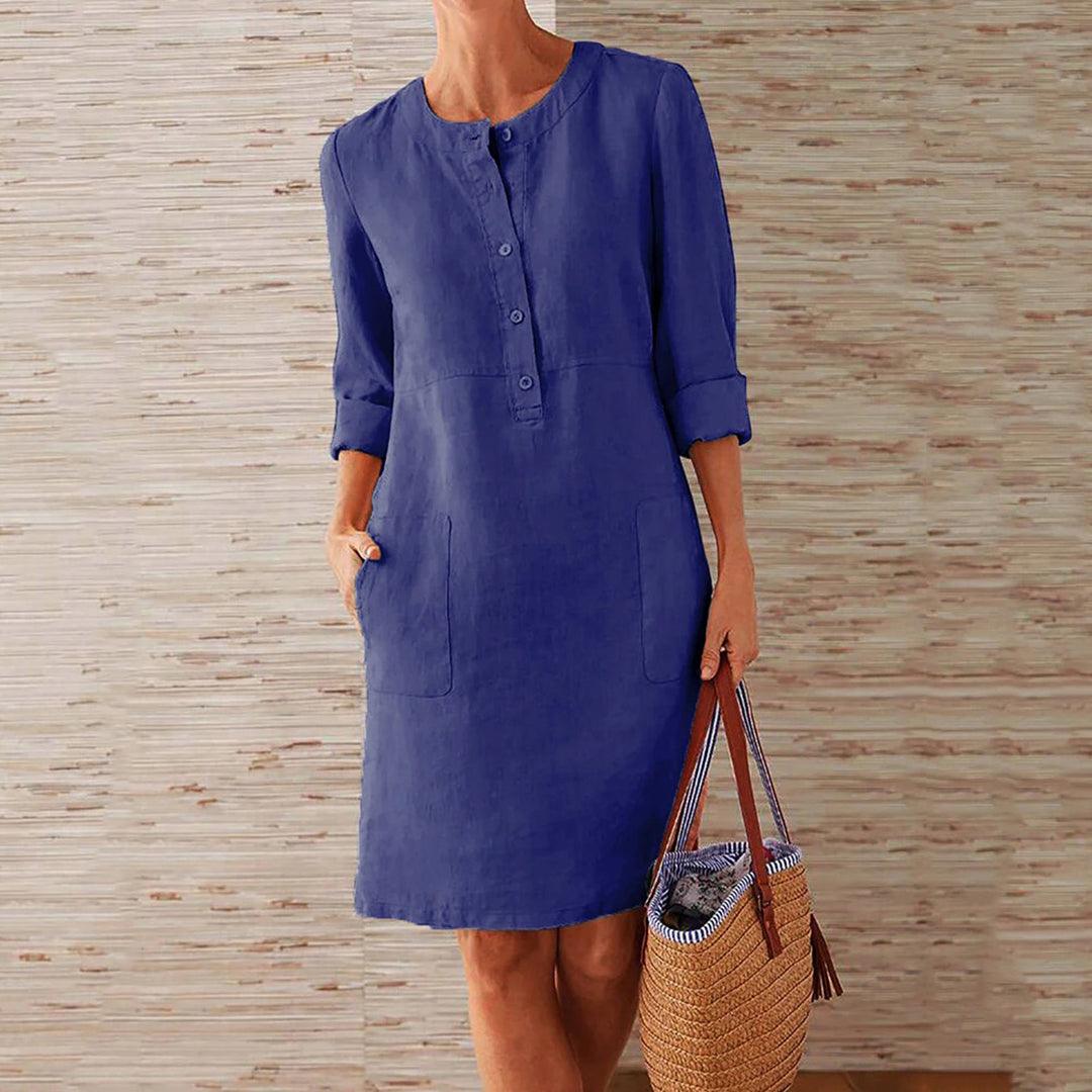 Robe Chemise Unie pour Femmes