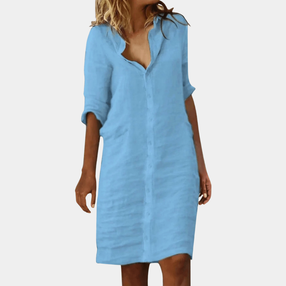 Robe Chemise avec Fermeture à Boutons pour Femmes