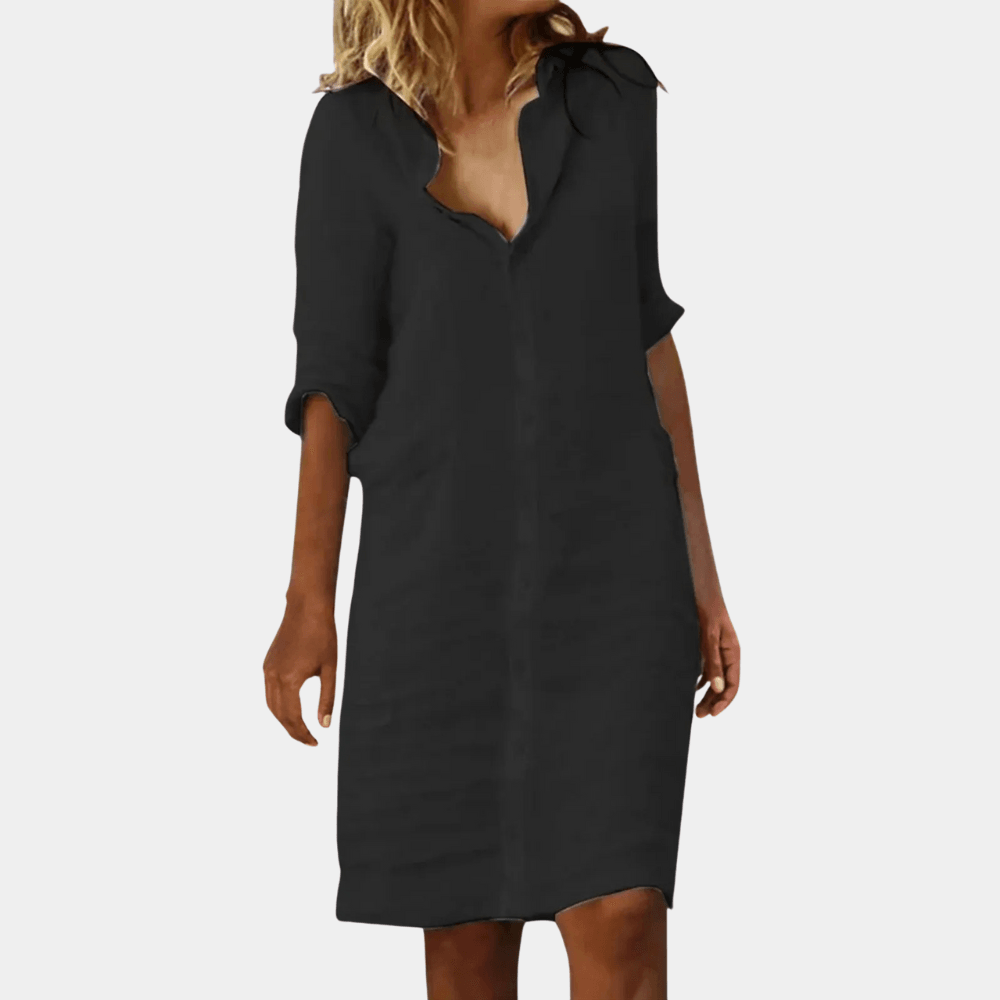Robe Chemise avec Fermeture à Boutons pour Femmes