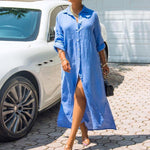 Robe Chemise à Fermeture à Boutons pour Femmes