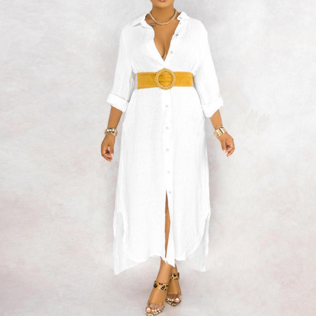 Robe Chemise à Fermeture à Boutons pour Femmes