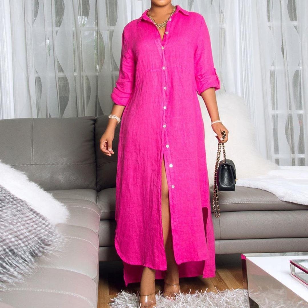 Robe Chemise à Fermeture à Boutons pour Femmes