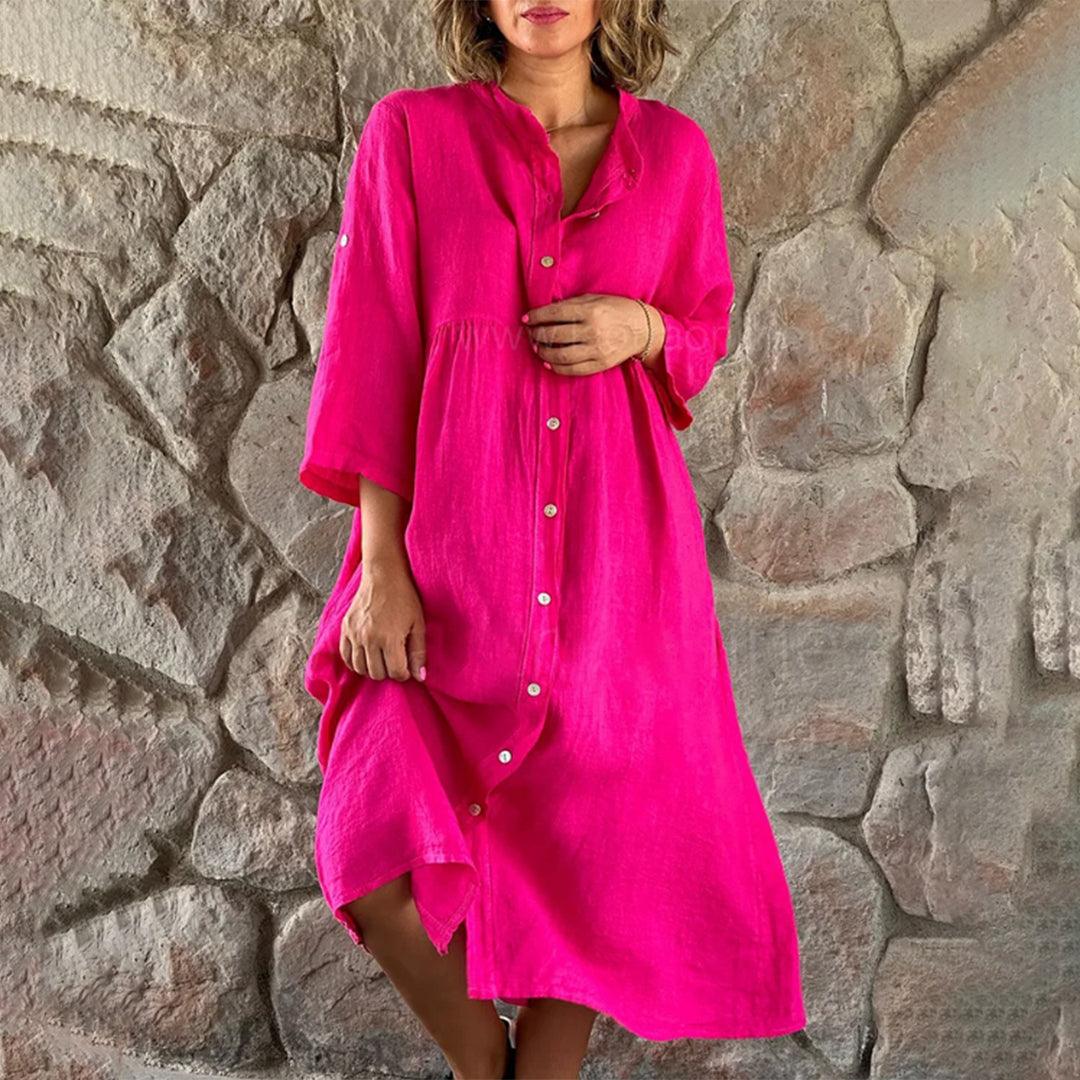 Robe Chemise à Fermeture à Boutons pour Femmes