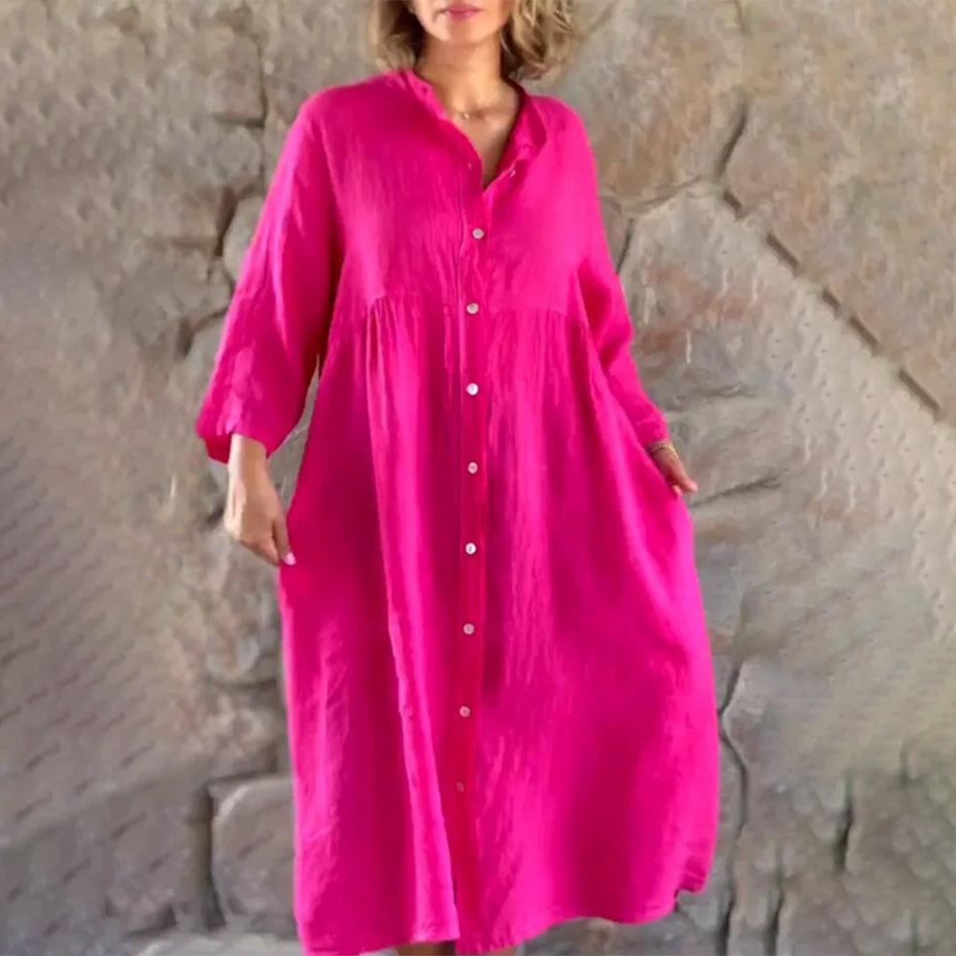 Robe Chemise à Fermeture à Boutons pour Femmes